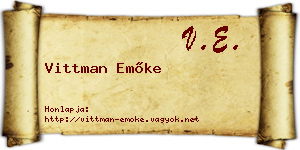 Vittman Emőke névjegykártya